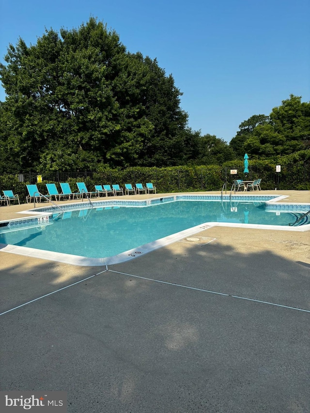 view of pool featuring a patio