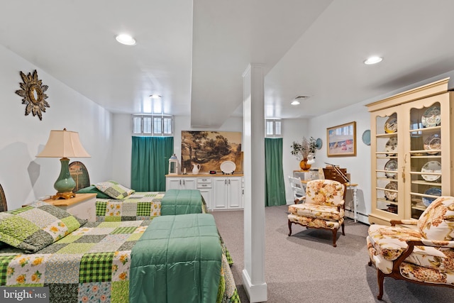 bedroom with carpet floors