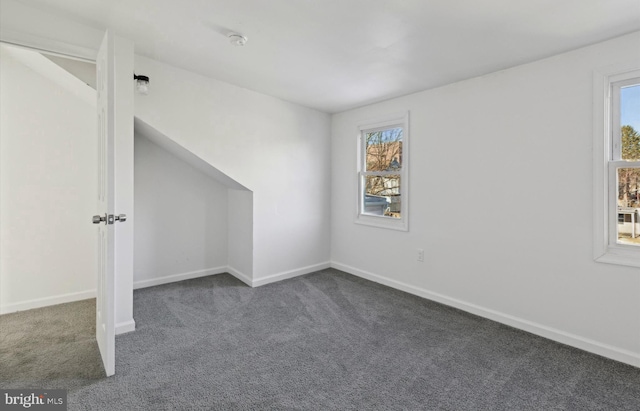 bonus room with dark carpet