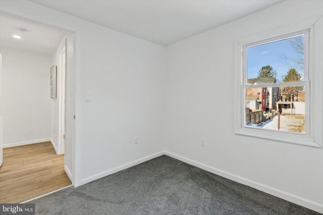 view of carpeted spare room