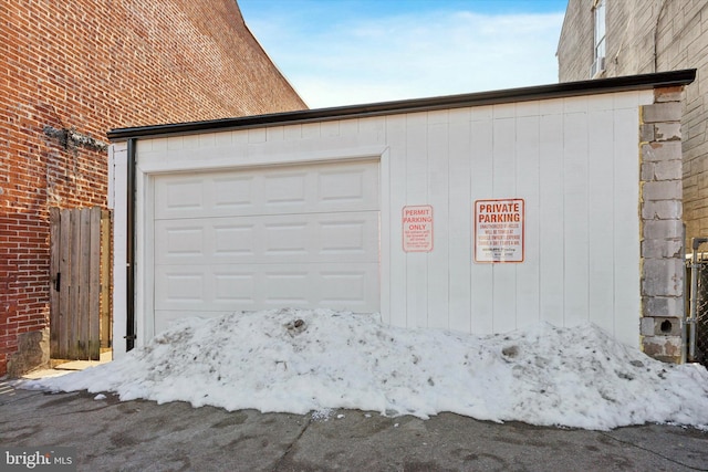 view of garage