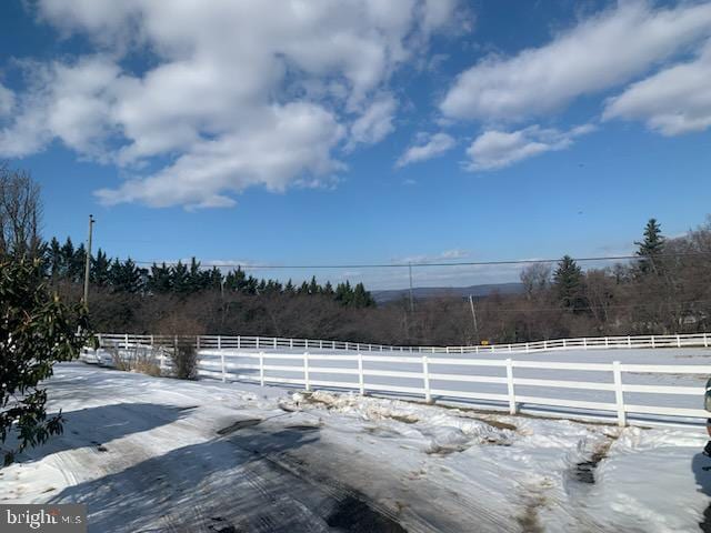 view of road with a rural view