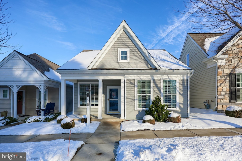 view of front of home with a porch