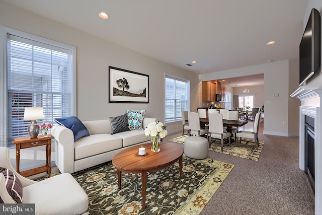 view of carpeted living room