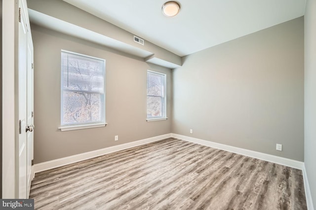 empty room featuring light hardwood / wood-style flooring