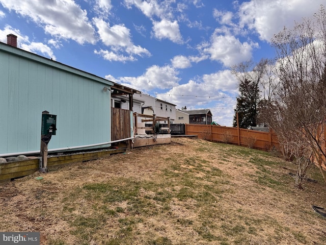 view of yard with fence