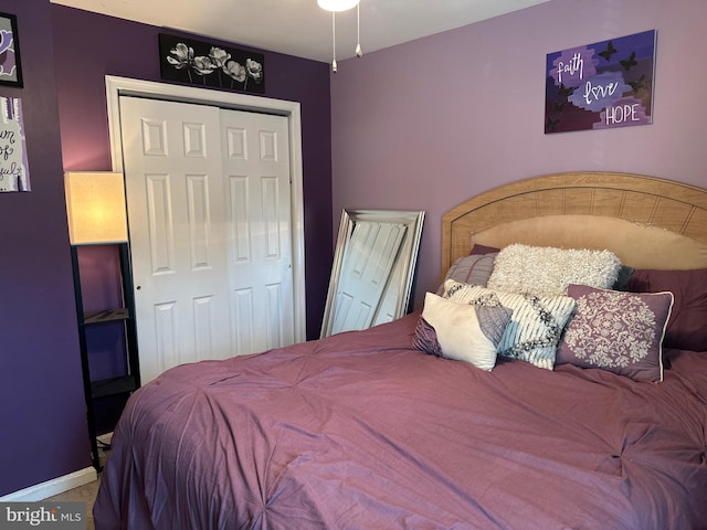 bedroom with a closet