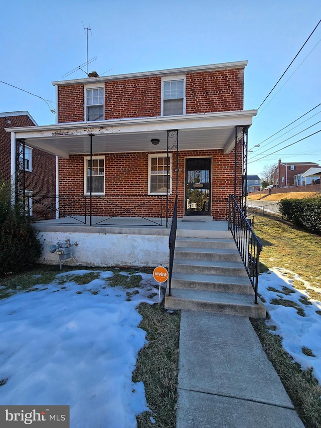 view of front of house featuring covered porch