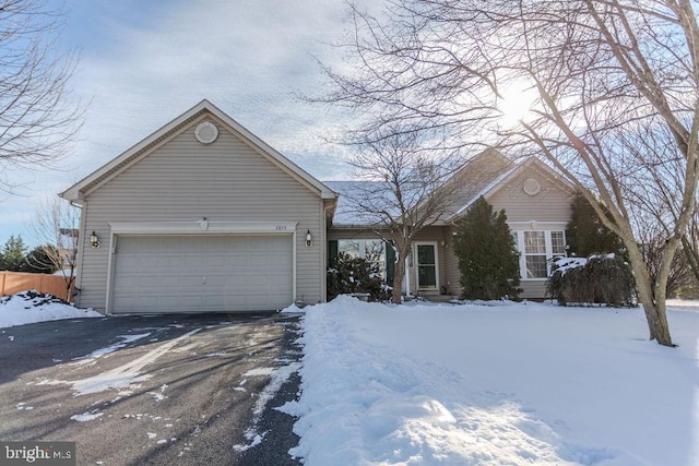 view of front of house with a garage