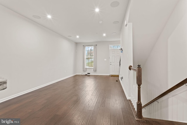 interior space featuring dark wood-type flooring