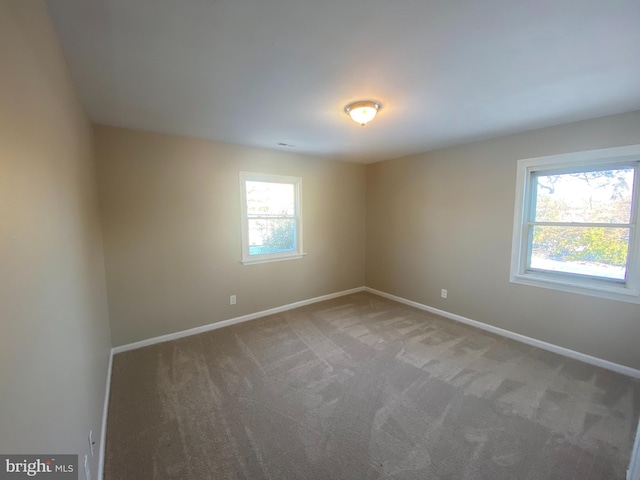 spare room with carpet and a healthy amount of sunlight