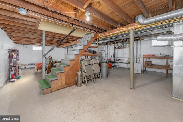 basement featuring a healthy amount of sunlight