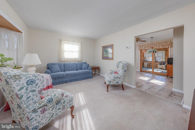 view of carpeted living room