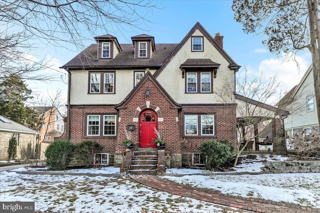 view of tudor-style house