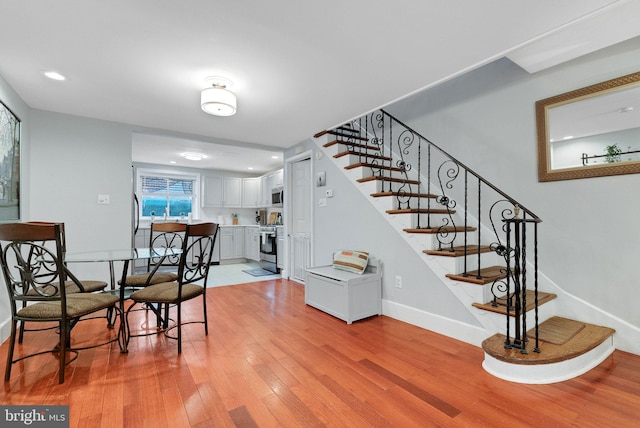 dining area featuring light hardwood / wood-style flooring