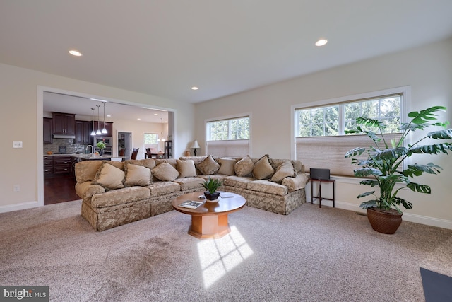 view of carpeted living room