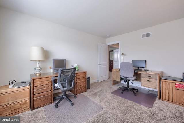 view of carpeted office