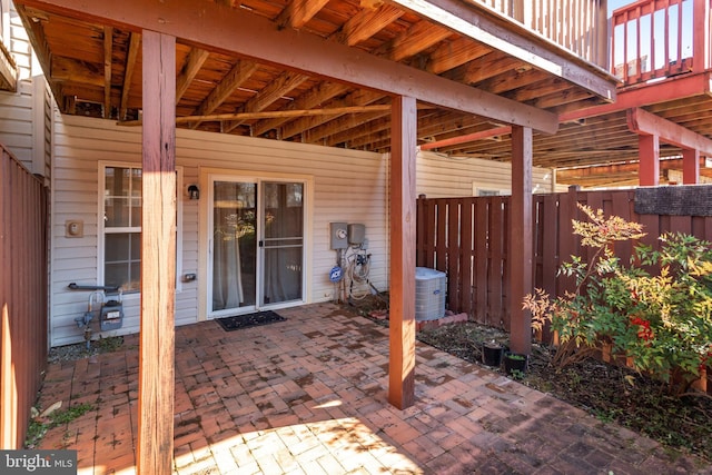 view of patio with central AC