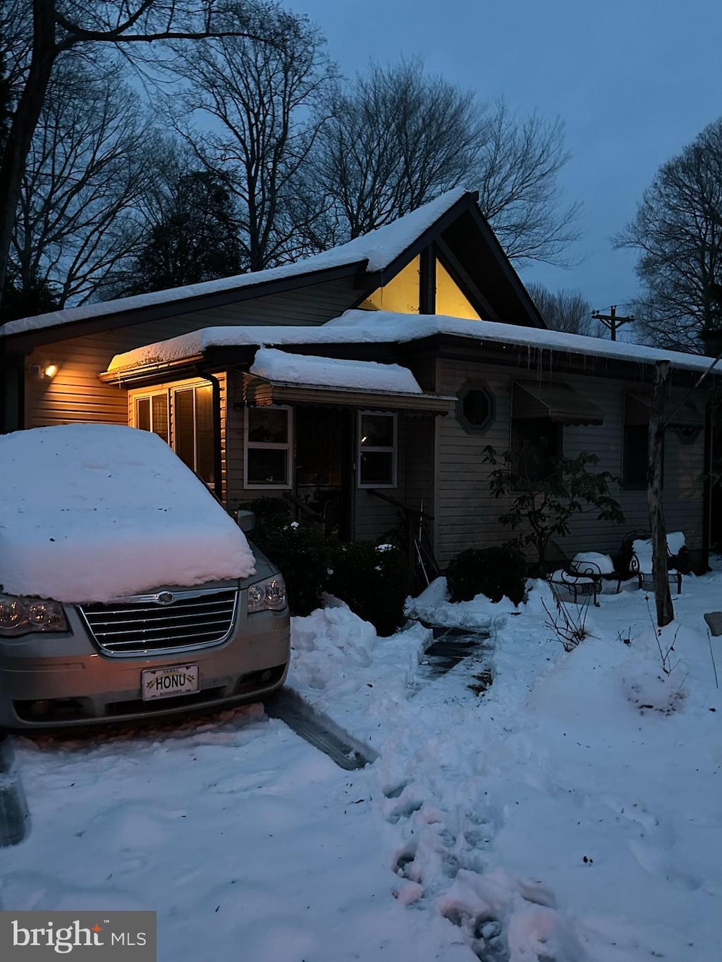 view of snow covered exterior