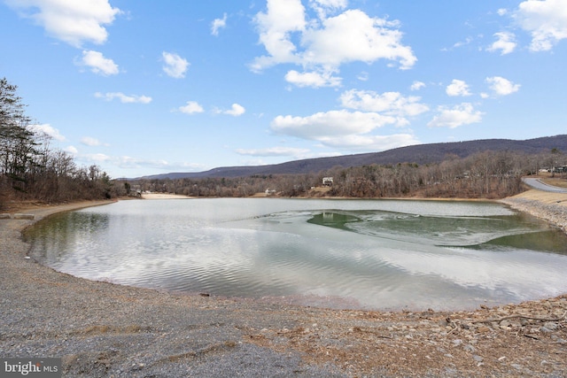 view of water feature featuring a mountain view