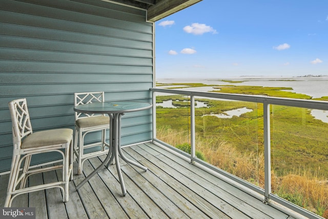 balcony with a water view