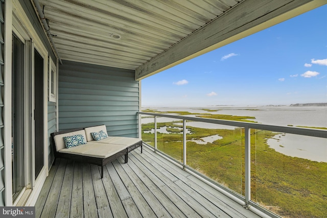 balcony with a water view