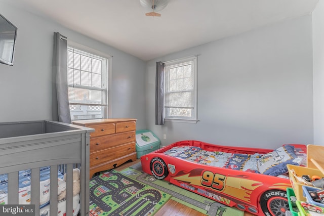 bedroom featuring hardwood / wood-style floors