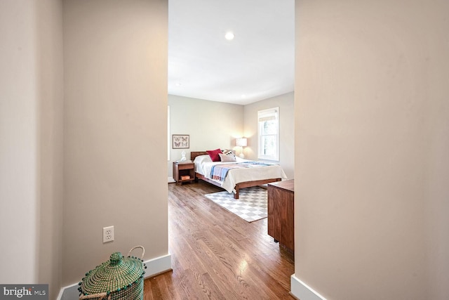 bedroom featuring wood-type flooring