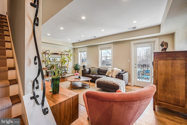 living room featuring hardwood / wood-style floors