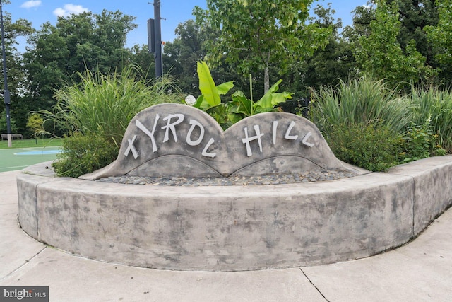 view of community sign