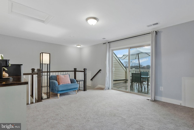 sitting room with carpet