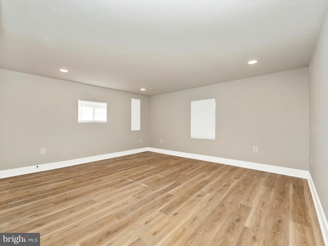 empty room featuring light wood-type flooring