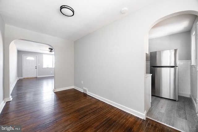 interior space featuring dark hardwood / wood-style floors