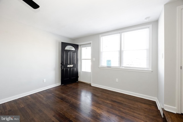 foyer featuring dark hardwood / wood-style floors