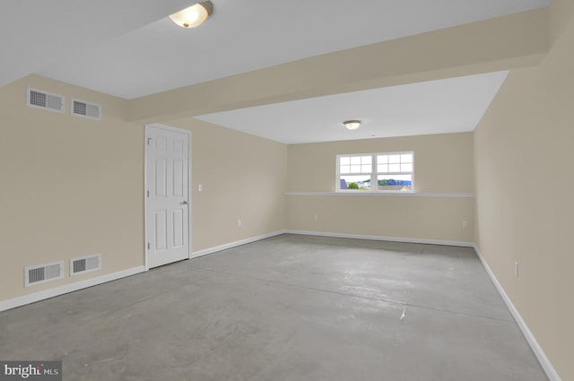 empty room with concrete floors