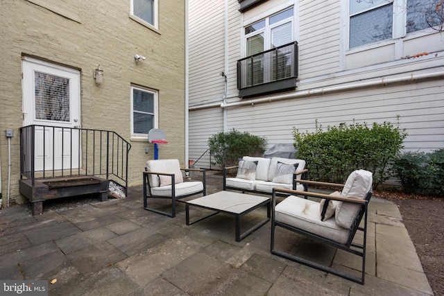 view of patio / terrace featuring an outdoor living space