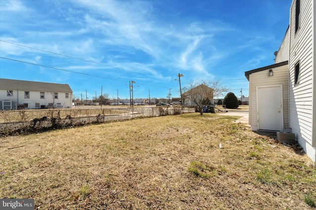 view of yard with fence