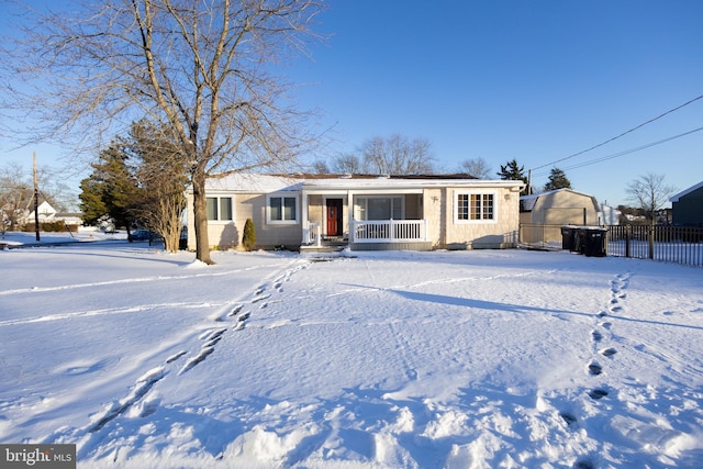 view of single story home