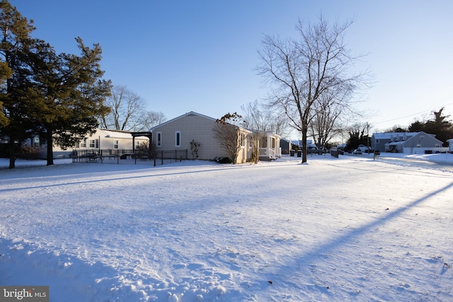 view of snowy yard