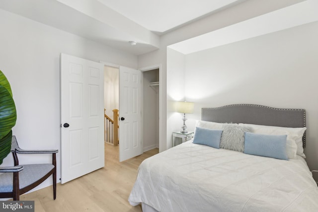 bedroom featuring light hardwood / wood-style flooring