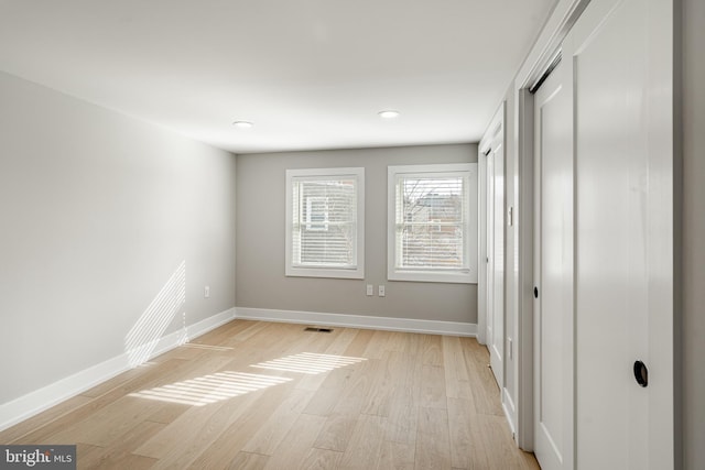 interior space featuring light wood-type flooring