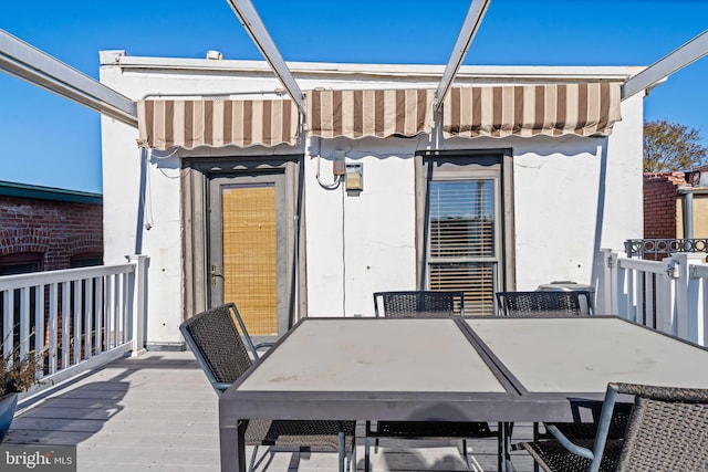 view of patio featuring a deck