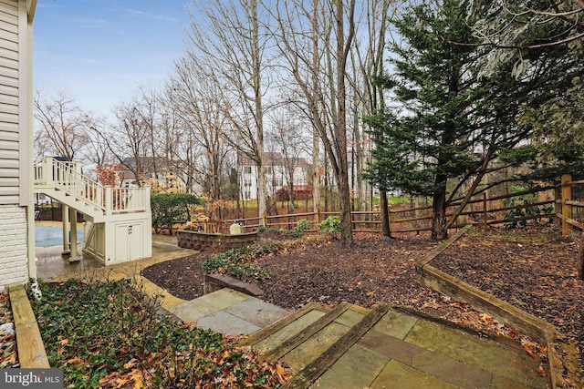 view of yard with a patio area