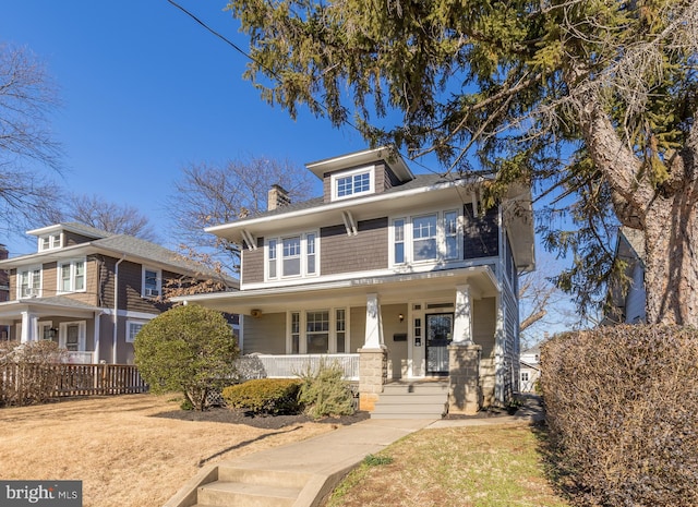 view of front of house with covered porch