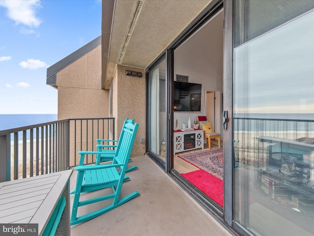 balcony with a water view