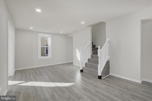 interior space with light hardwood / wood-style floors