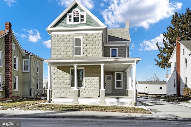 view of front of property with covered porch