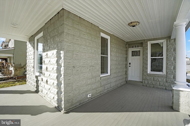 property entrance with a porch