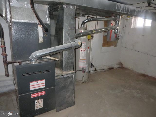 utilities featuring heating unit and water heater