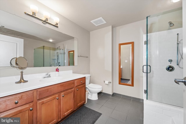 105 Christina Landing Dr Unit 905, Wilmington, DE 19801 - bathroom with vanity, tile patterned flooring, a shower with door, and toilet